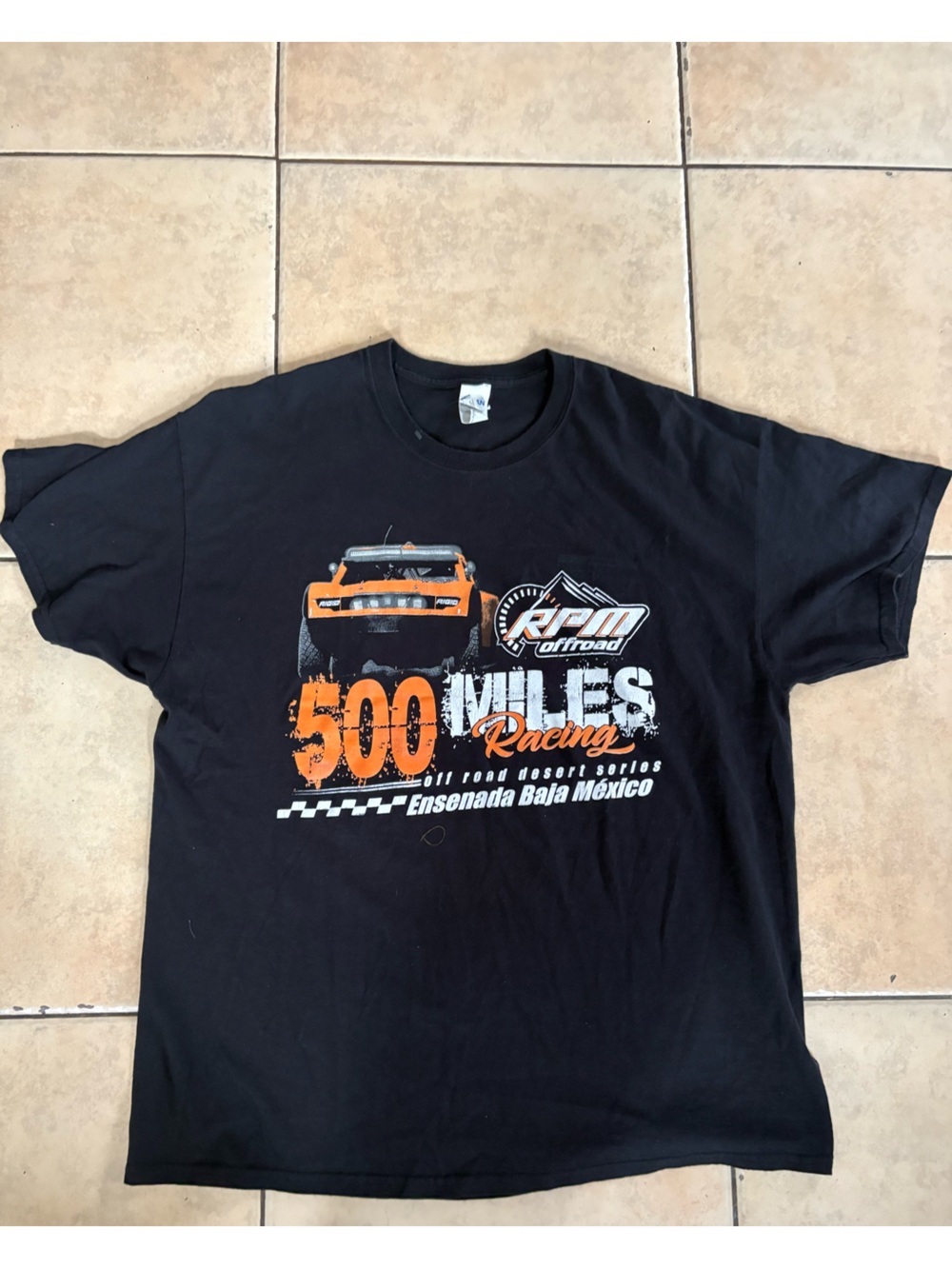 Gildan Black 500 Miles Racing Graphic Tee